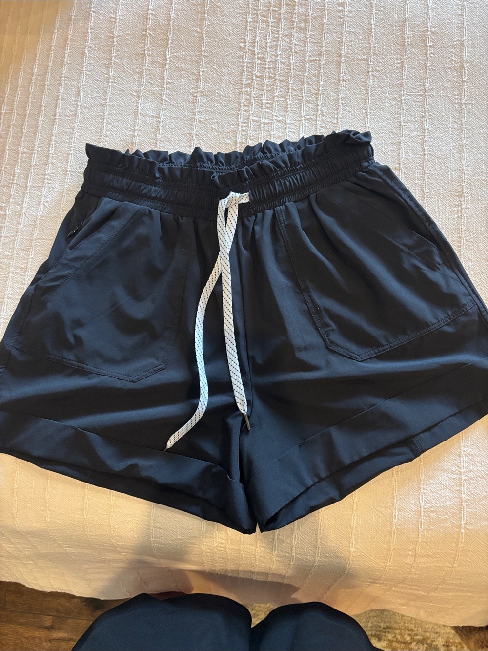 Zella Black Women's Athletic Drawstring Shorts Size Medium